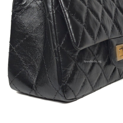 Reissue 2.55 Mini | Black Calfskin Brushed Gold Hardware