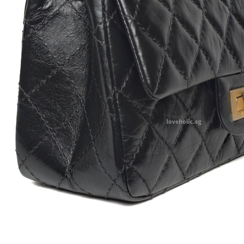 Chanel Reissue 2.55 Mini | Black Calfskin Brushed Gold Hardware