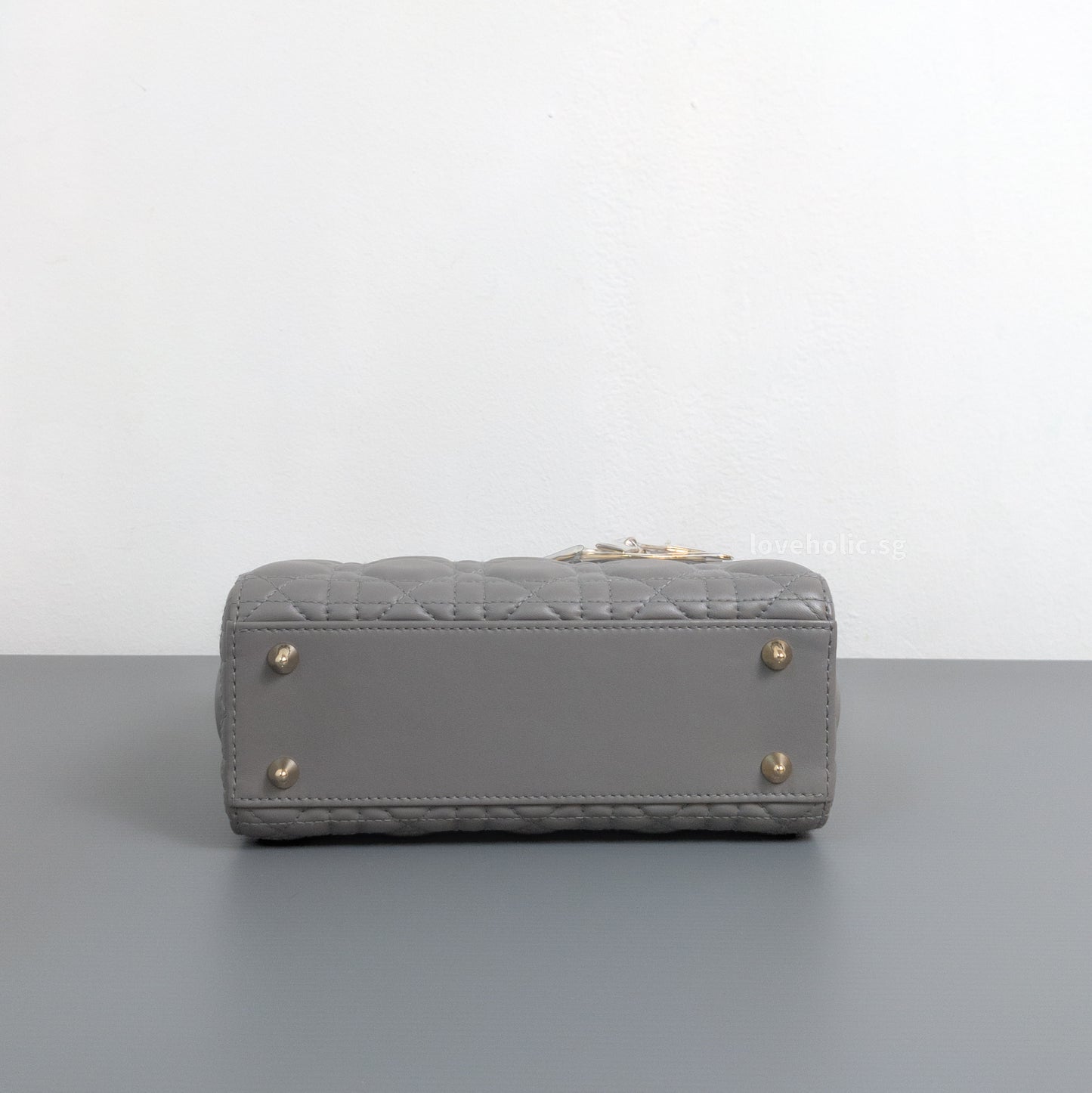 My ABC Lady Dior Small | Grey Lambskin Light Gold Hardware