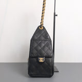 Chanel 25 | Black Grained Calfskin Gold Hardware-details