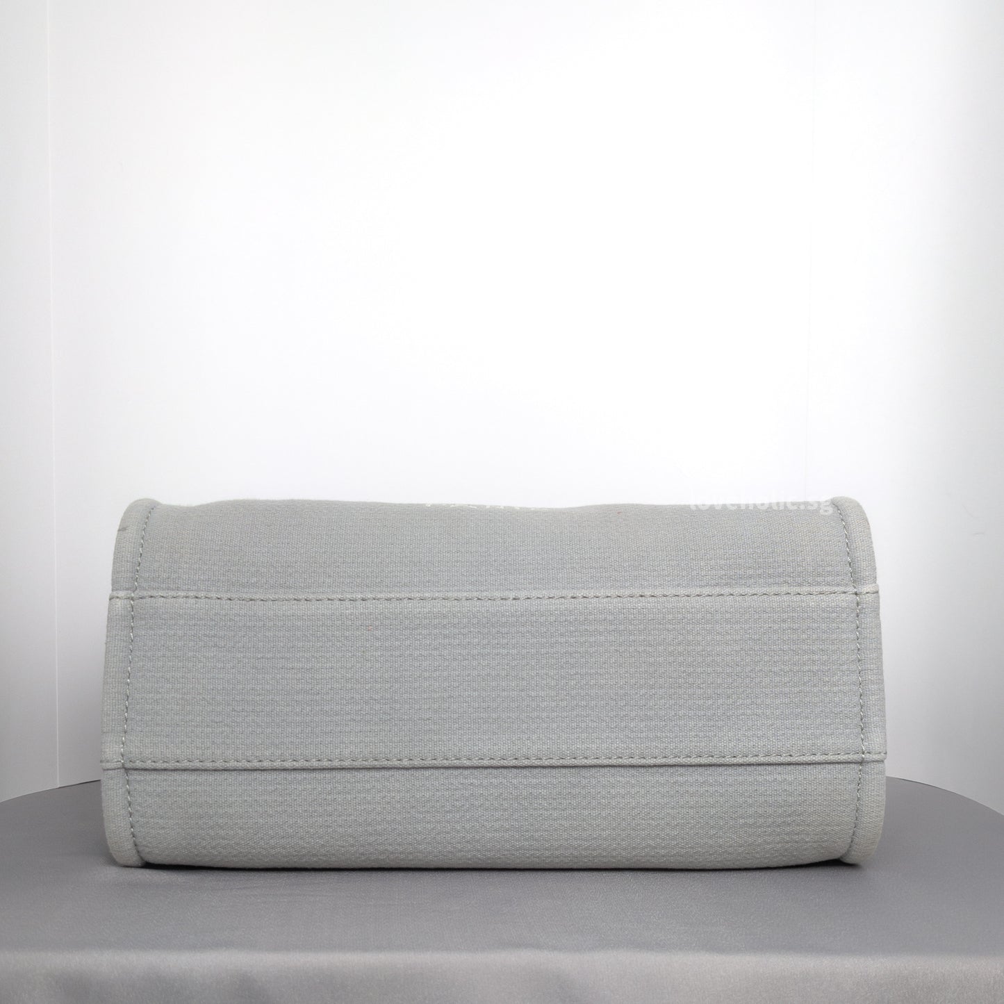 Deauville Shopping Tote 23B Grey Canvas Light Gold Hardware