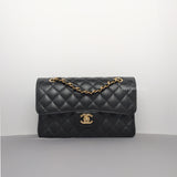 Chanel Classic Flap Small | Black Caviar Gold Hardware-whitebackground