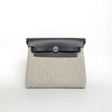 Hermes Herbag 20 | Ecru Ardoise/Ardoise Palladium Hardware-whitebackground