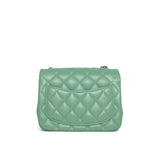 Chanel Classic Flap Mini Square | 21C Light Green Lambskin Light Gold Hardware