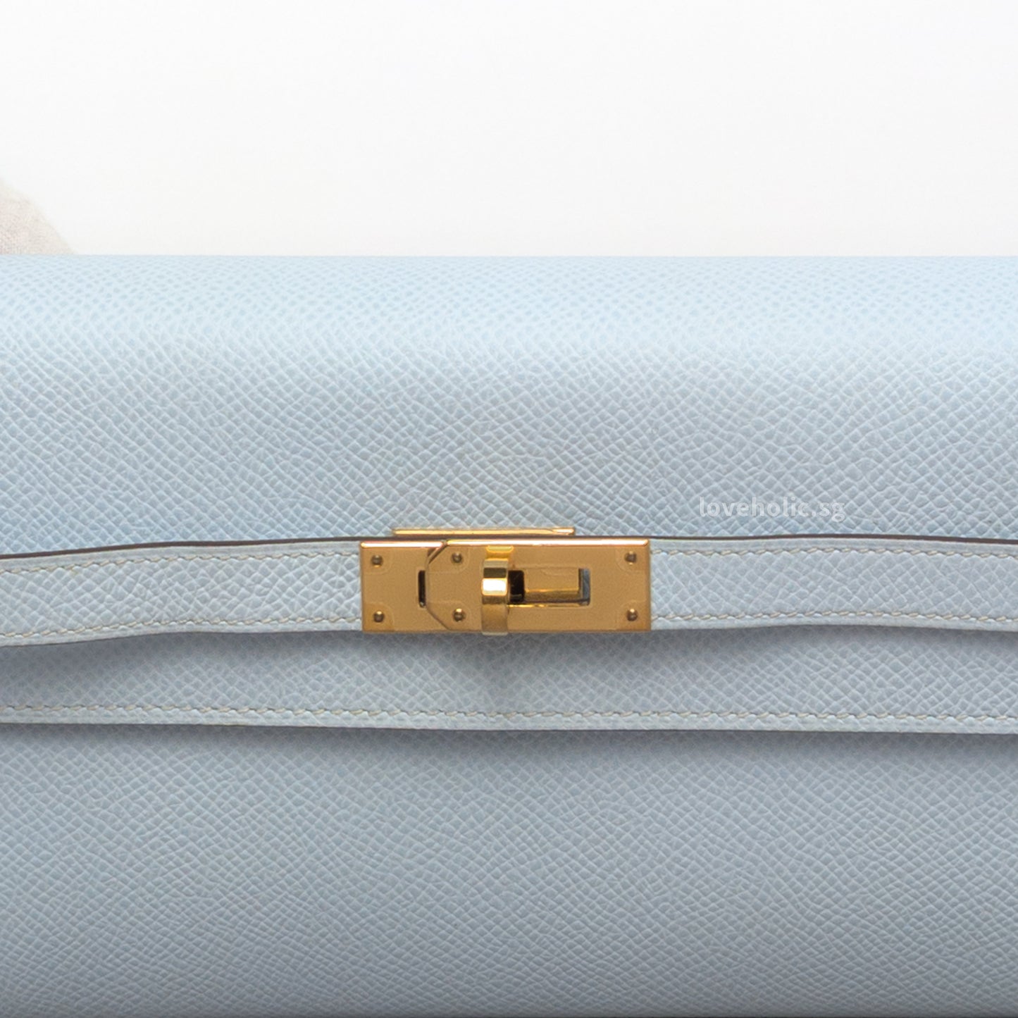 Kelly To Go T0 Bleu Brume Epsom Gold Hardware