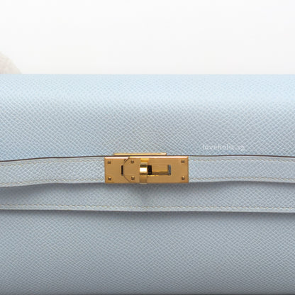 Kelly To Go T0 Bleu Brume Epsom Gold Hardware