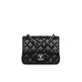 Chanel Classic Flap Mini Square | Black Lambskin Silver Hardware