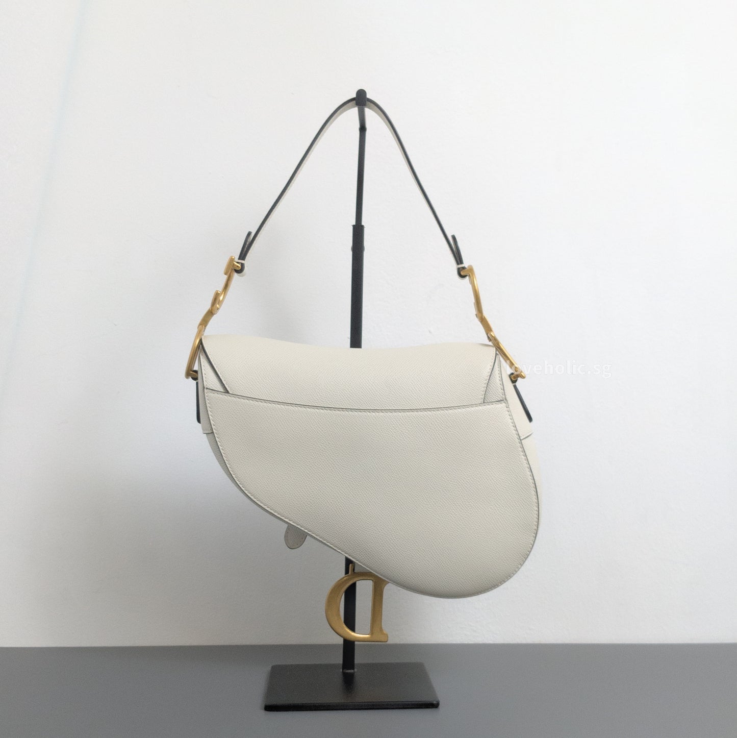 Dior Saddle Small | Latte Calfskin Brushed Gold Hardware-back