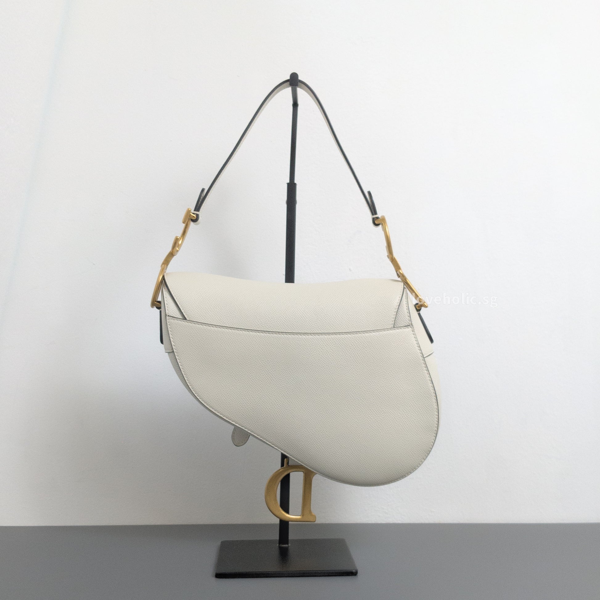 Dior Saddle Small | Latte Calfskin Brushed Gold Hardware-back