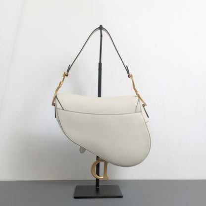 Dior Saddle Small | Latte Calfskin Brushed Gold Hardware-back