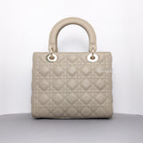 Dior Lady Dior Medium  | Beige Lambskin Light Gold Hardware-back