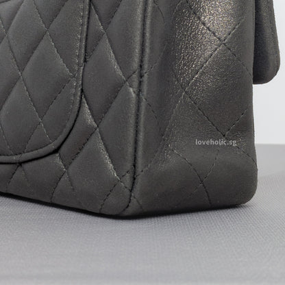 Classic Flap Mini Rectangle | Grey Goatskin Ruthenium Hardware
