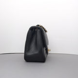 Classic Flap Mini Square | Black Lambskin Light Gold Hardware