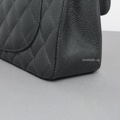 Classic Flap Small | 18S Dark Grey Caviar Light Gold Hardware
