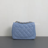 Chanel Classic Flap Mini Square  | Sky Blue Lambskin Light Gold Hardware-back