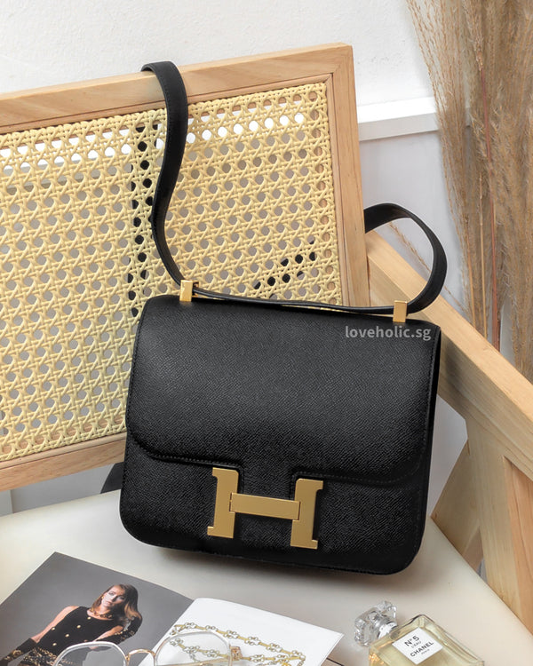 Hermes Constance 24 Black Arson Epsom Gold Hardware-main