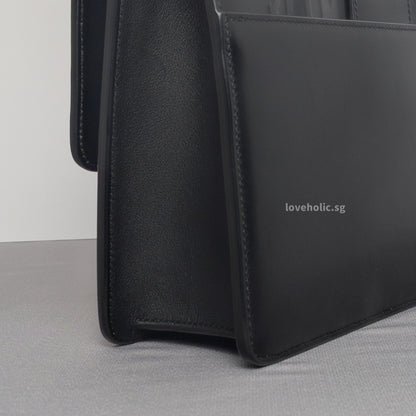 Montaigne 30 Black Calfskin Gold Hardware