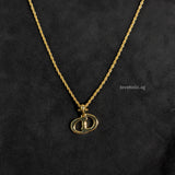 Dior Vintage Necklace  | CD Logo  Gold Hardware-whitebackground