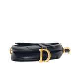 Dior Saddle Medium | Black Calfskin Brushed Gold Hardware