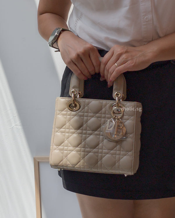 Dior My ABC Lady Dior Small | Beige Lambskin Light Gold Hardware-modelshots