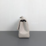 Classic Flap Mini Rectangle | 18B Ivory White Caviar Silver Hardware