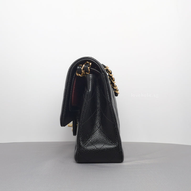 Classic Flap Medium | Black Caviar Light Gold Hardware