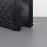 Boy Small | Black Caviar Brushed Gold Hardware