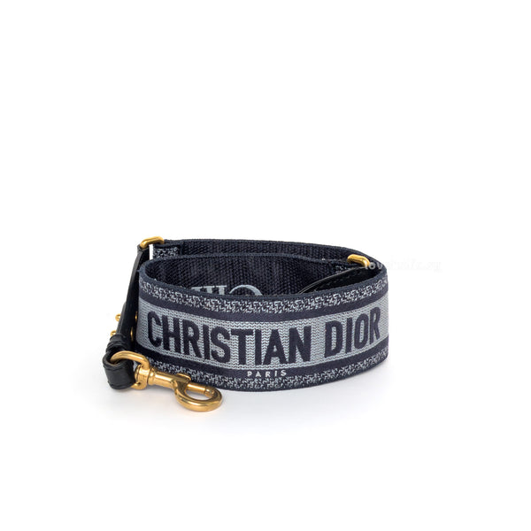 Dior Belt Guitar strap | Navy Fabric Brushed Gold Hardware