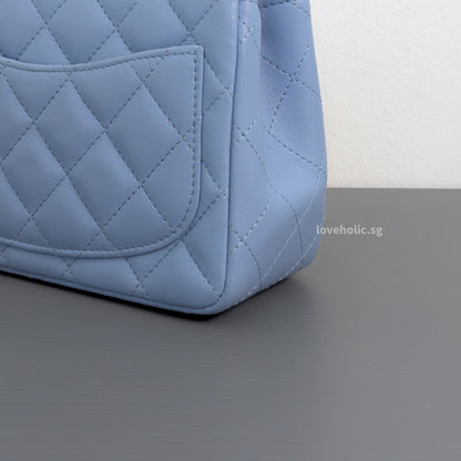 Classic Flap Mini Square  | Sky Blue Lambskin Light Gold Hardware