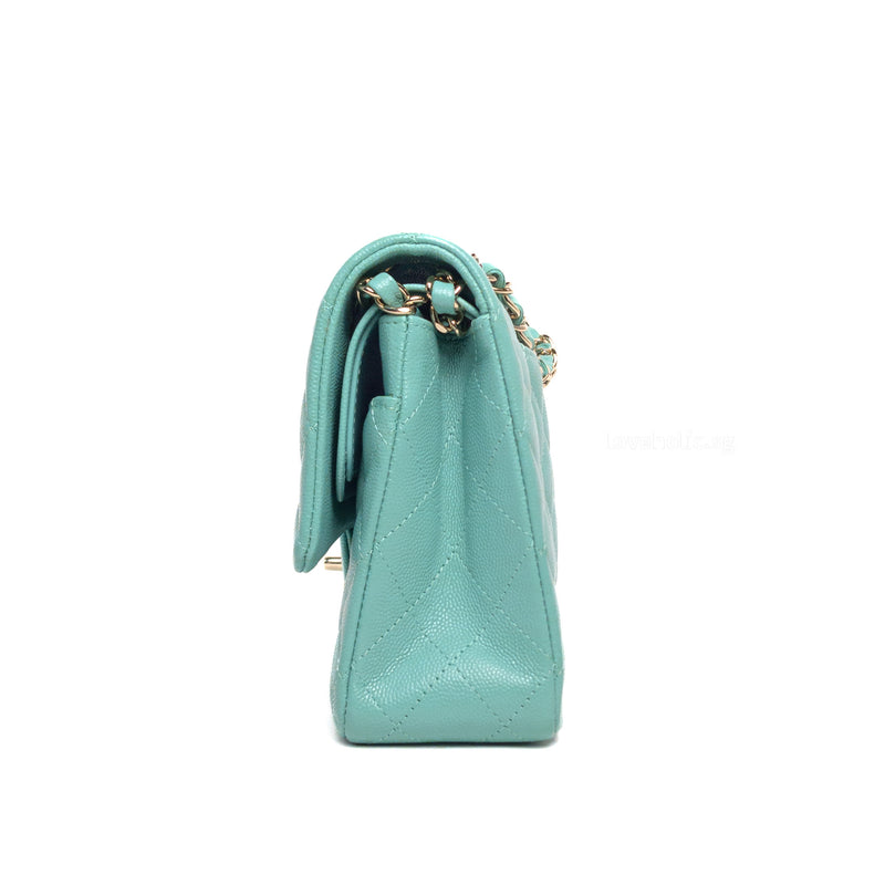 Chanel Classic Flap Medium | 21S Tiffany Blue/Green Caviar Silver Hardware