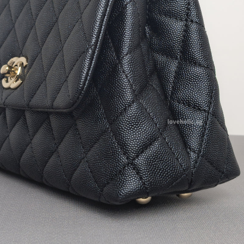 Coco Handle Small | 20K Midnight Blue Caviar Light Gold Hardware