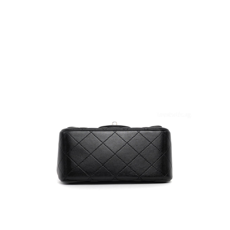 Chanel Classic Flap Mini Square | Black Lambskin Silver Hardware