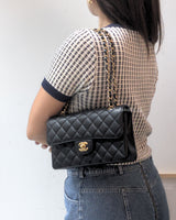 Chanel Classic Flap Small | Black Caviar Gold Hardware-modelshots