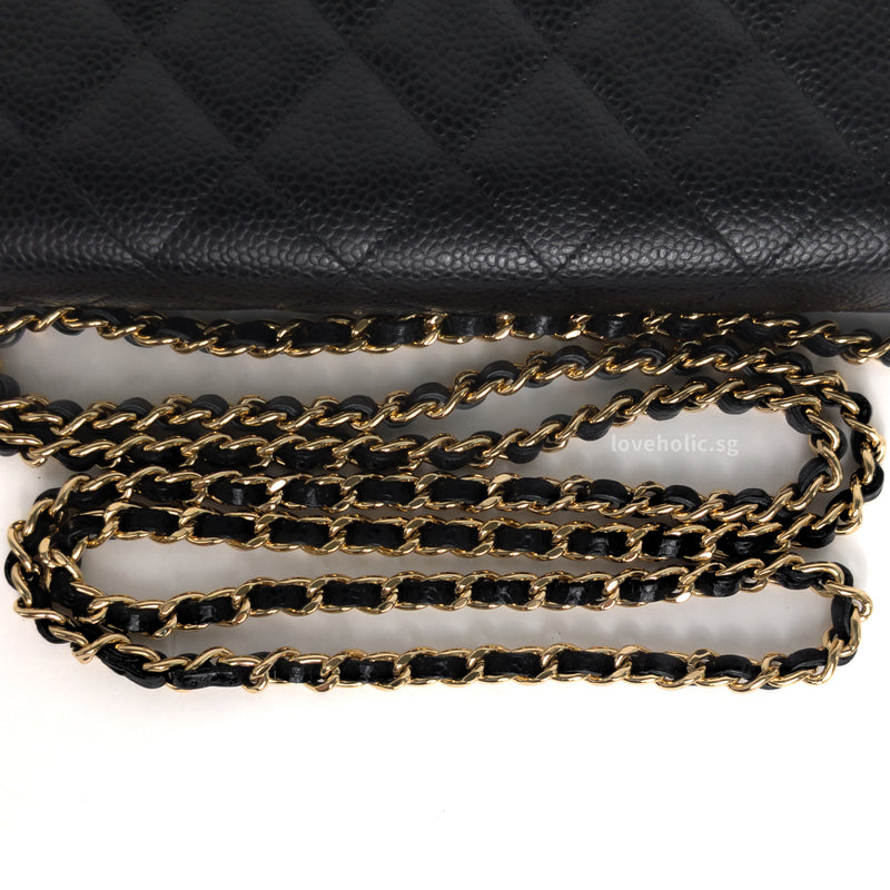 Chanel Wallet On Chain  | Black Caviar Gold Hardware