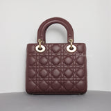 Dior My ABC Lady Dior Small | Burgundy Lambskin Light Gold Hardware-back