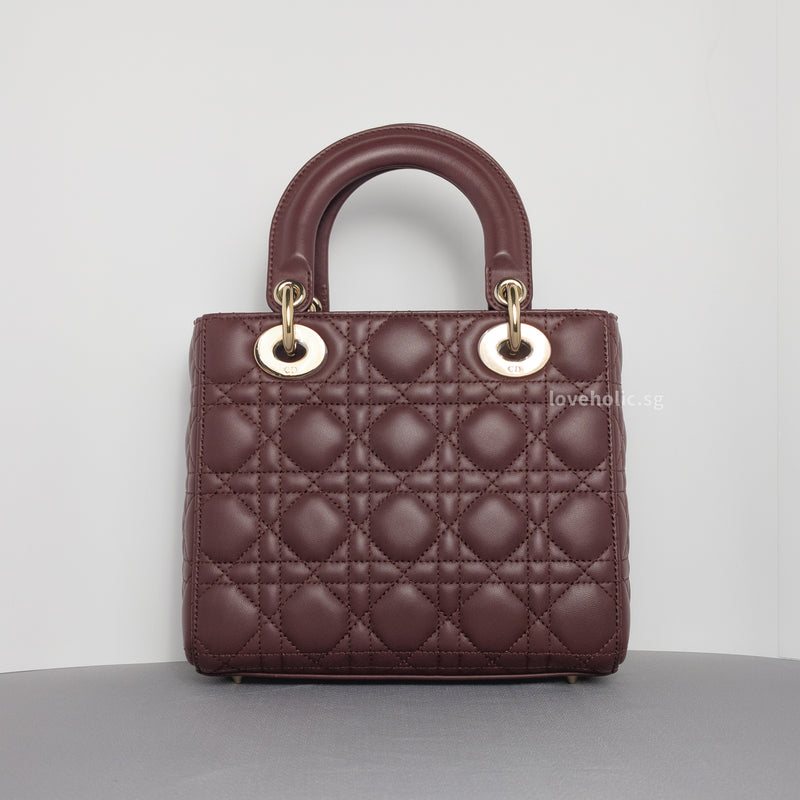 Dior My ABC Lady Dior Small | Burgundy Lambskin Light Gold Hardware-back
