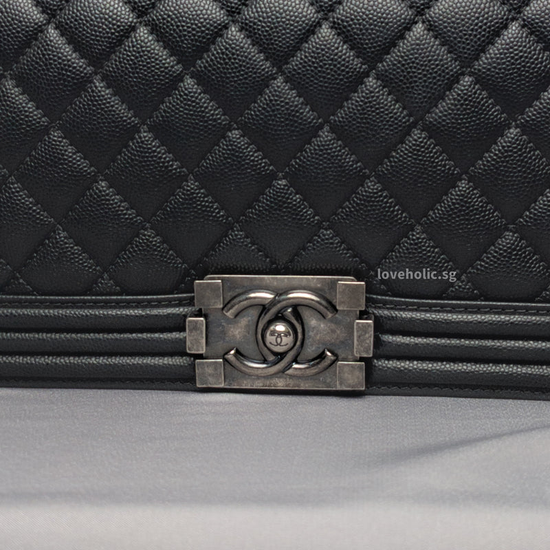 Boy Medium | Black Caviar Ruthenium Hardware