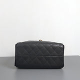 Chanel 25 | Black Grained Calfskin Gold Hardware