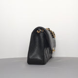 Chanel Classic Flap Small | Black Caviar Gold Hardware-details