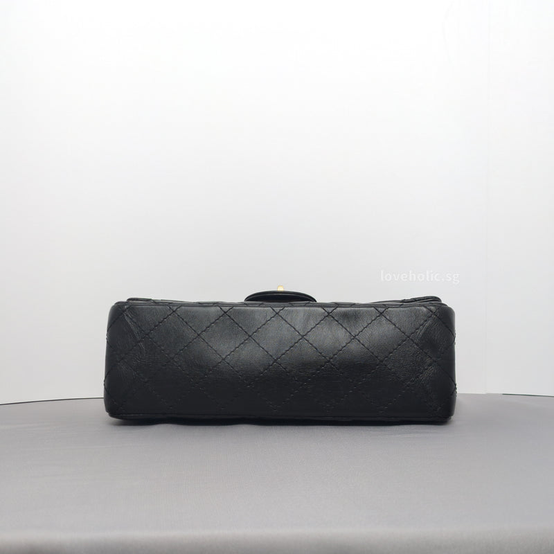 Chanel Reissue 2.55 Small | Black Calfskin Brushed Gold Hardware