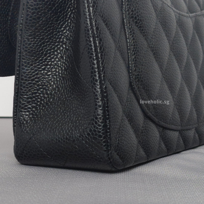 Classic Flap Small | Black Caviar Silver Hardware