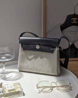 Hermes Herbag 20 | Ecru Ardoise/Ardoise Palladium Hardware-main