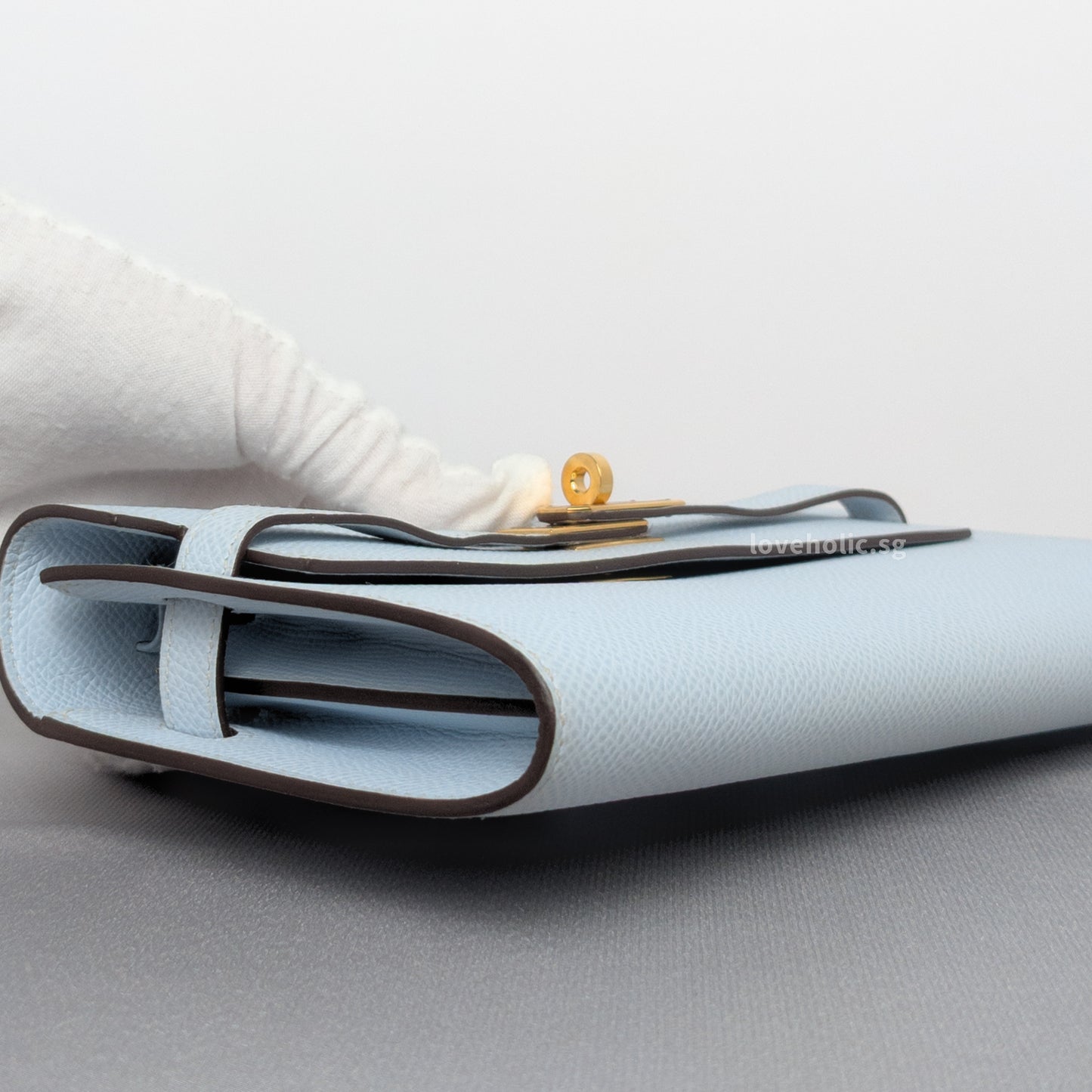 Kelly To Go T0 Bleu Brume Epsom Gold Hardware