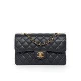 Chanel Classic Flap Small | Black Caviar Gold Hardware-whitebackground