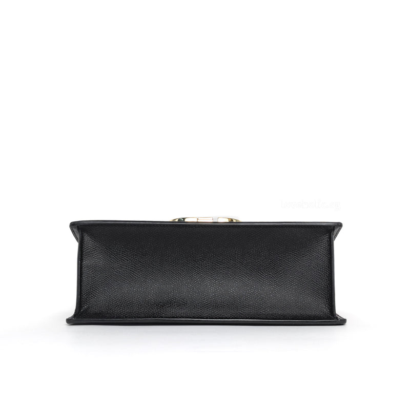 Dior Montaigne 30 Medium | Black Grained Calfskin Gold Hardware