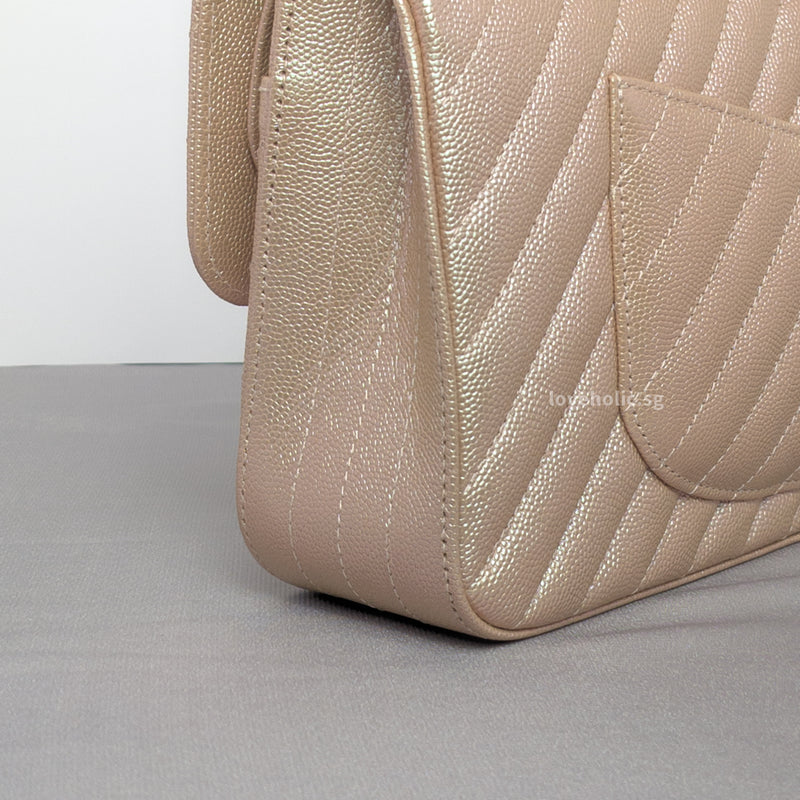 Classic Chevron Medium | 17B Rose Gold Caviar Silver Hardware