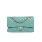 Chanel Classic Flap Medium | 21S Tiffany Blue/Green Caviar Silver Hardware