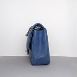 Chanel Classic Flap Chevron Medium | Navy Caviar Silver Hardware-details