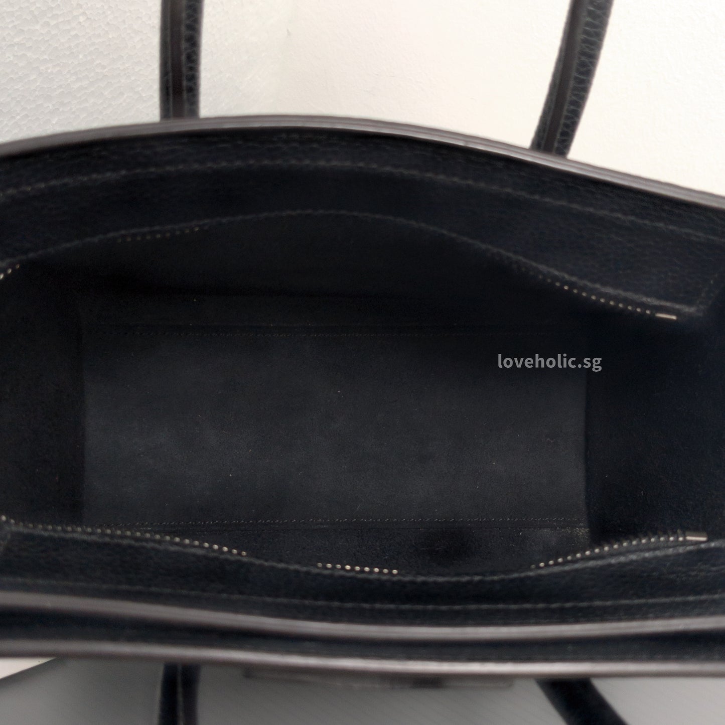 Luggage Nano | Black Calfskin Ruthenium Hardware