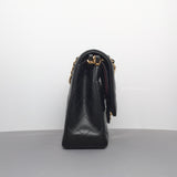 Chanel Classic Flap Medium | Black Caviar Light Gold Hardware-details
